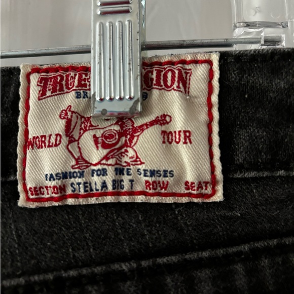 VINTAGE TRUE RELIGION STELLA BIG T BLACK JEANS SIZE 26 - Picture 2 of 4